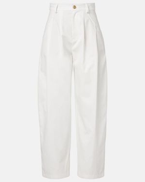 Brunello Cucinelli Cotton Wide-Leg Pants - White