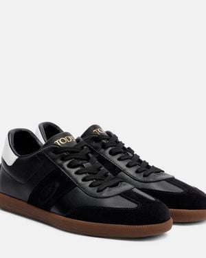 Tod's Sneakers Aus Leder Mit Veloursleder - Schwarz