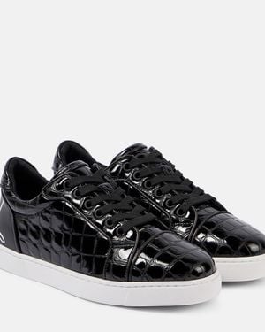 Christian Louboutin Fun Vieira Leather Low-Top Trainers - Black