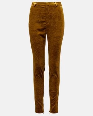 Gucci Velvet Tapered Pants - Brown