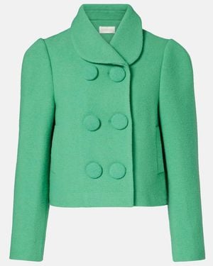 ShuShu/Tong Cropped Wool Jacket - Green