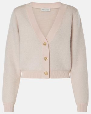 Nina Ricci Mohair-Blend Cardigan - Natural