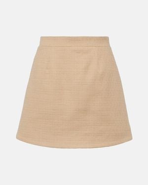 Patou High-Rise Cotton-Blend Tweed Miniskirt - Natural