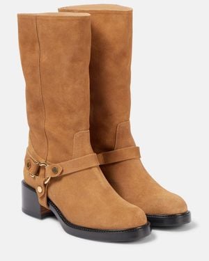 Chloé Dakota Suede Biker Boots - Brown