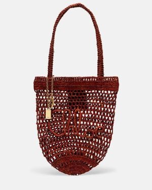 Chloé Summer Banana Small Raffia Tote Bag - Red