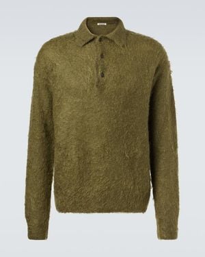 AURALEE Polopullover Aus Mohair Und Wolle - Grün