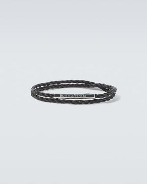 Bottega Veneta Leather Sterling Bracelet - White