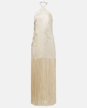 Taller Marmo Colorado Floral Jacquard Maxi Dress - White