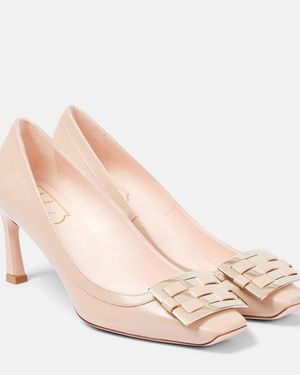 Roger Vivier Trompette 70 Leather Court Shoes - Natural