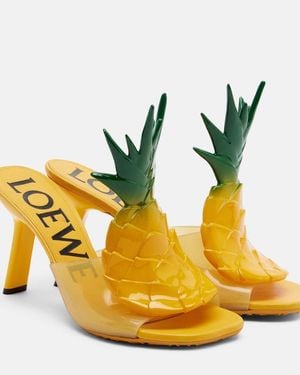 Loewe Paula's Ibiza Petal Pvc Mules - Yellow