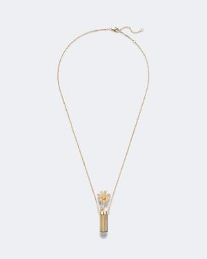 Yvonne Léon Vase Berlingot And Daisy 9Kt Pendant Necklace With Diamonds And Citrines - White