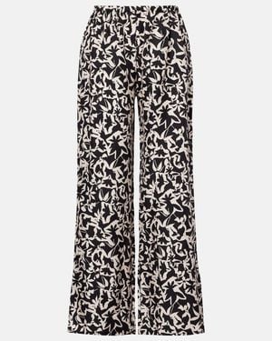 Asceno Pantalones Anchos Loreto De Sarga De Seda - Blanco