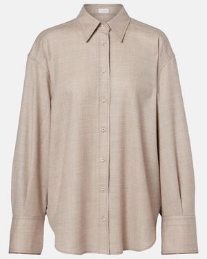 Brunello Cucinelli Hemd Aus Schurwolle - Braun