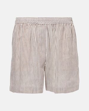 Brunello Cucinelli Linen And Silk Bermuda Short - White
