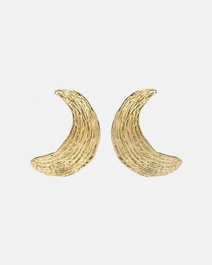 YSSO Broken Shell 24Kt-Plated Earrings - Metallic