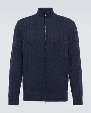 Loro Piana Cable-Knit Cashmere Cardigan - Blue
