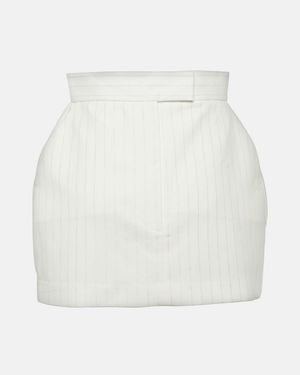 Alex Perry High-Rise Pinstripe Miniskirt - White