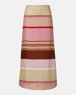 Faithfull the Brand Martina Striped Linen Maxi Skirt - Multicolour