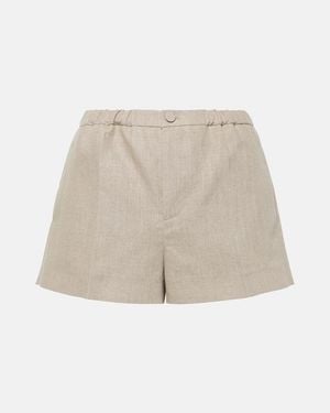 Valentino Linen Canvas Shorts - Natural