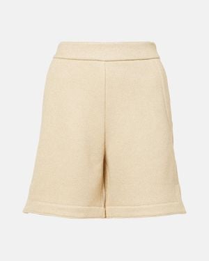 Max Mara Cotton-Blend Shorts - Natural