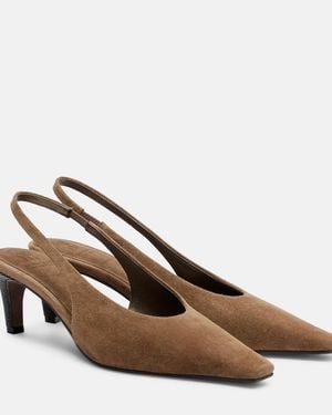 Brunello Cucinelli Slingback-Pumps Aus Veloursleder - Braun