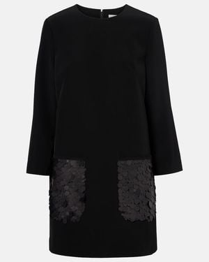 JOSEPH Bixio Sequined Satin Twill Minidress - Black