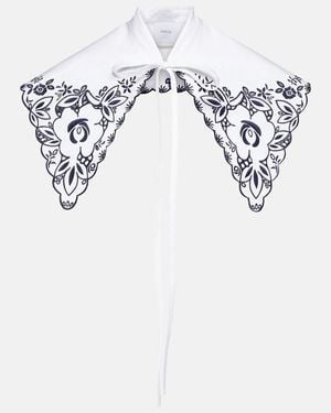 Patou Embroidered Cotton Poplin Collar - White