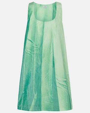 Loewe Printed Leather Minidress - Green