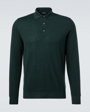 Thom Sweeney Wool Polo Jumper - Green