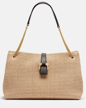 Ferragamo Medium Raffia Shoulder Bag - Natural