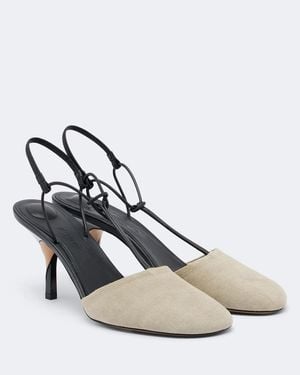 Jacquemus Slingpumps Pina Aus Veloursleder Mit Leder - Mettallic