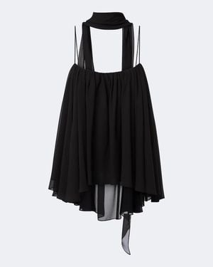 De La Vali Agapito Georgette Top - Black