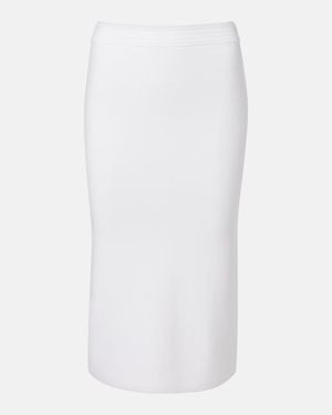 Max Mara Gennaio Knitted Pencil Skirt - White