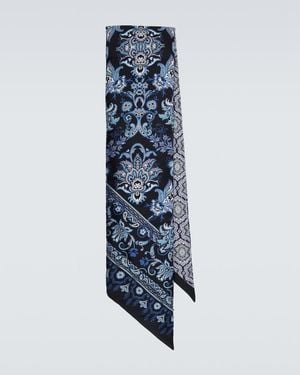 Etro Tuch Aus Seiden-Twill - Blau
