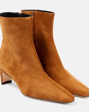STAUD Wally 55 Suede Ankle Boots - Brown