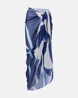 Cala De La Cruz Luana Printed Beach Cover-Up - Blue