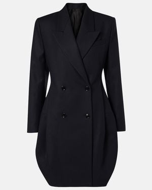 Alaïa Double-Breasted Cotton Blazer Dress - Blue