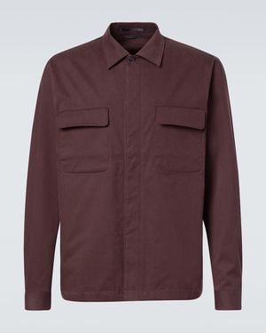 Sunspel Cotton And Cashmere Overshirt - Purple