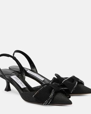 Jimmy Choo Brook 50 Embellished Slingback Court Shoes - Black