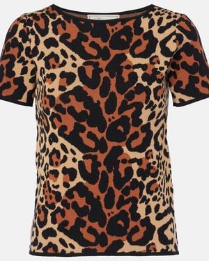 Blumarine Shoert Leopard-Print Top - Black