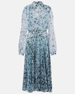 Proenza Schouler Jones Printed Chiffon Shirt Dress - Blue