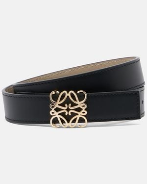 Loewe Wendbarer Guertel Anagram Bombe Aus Leder - Schwarz