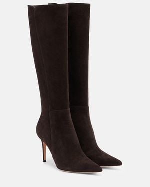 Gianvito Rossi Suede Knee-High Boots - Black