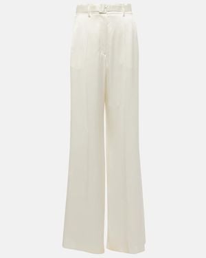 Gabriela Hearst Mabon High-Rise Silk Wide-Leg Trousers - White