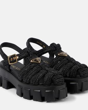 Prada Plateausandalen Monolith - Schwarz