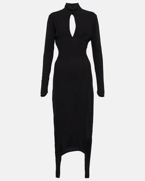 Patou Cutout Jersey Midi Dress - Black