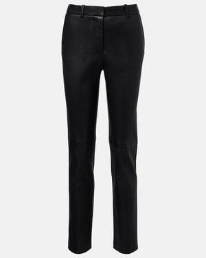 JOSEPH Coleman Leather Straight Pants - Black
