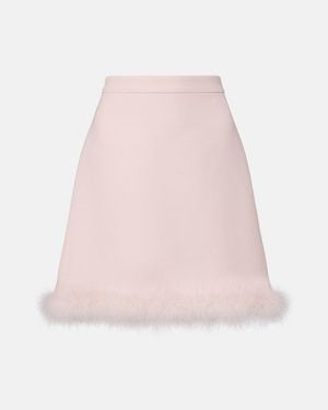 Valentino Minirock Aus Crepe Couture Mit Federn - Pink