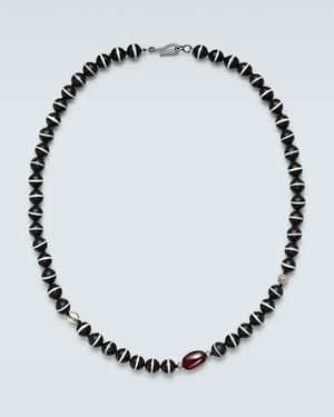 Ileana Makri Sterling Beaded Necklace With Gemstones - Metallic