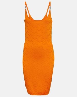 Versace Medusa '95 La Greca Jacquard Minidress - Orange